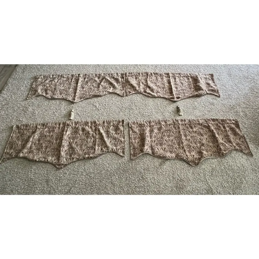 4 Springs Global Luxury Window Teardrop Valances Tapestry Damask Tassels 50
